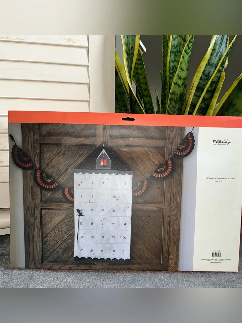 NIB My Minds Eye Countdown To Halloween Canvas Pocket Advent Calendar